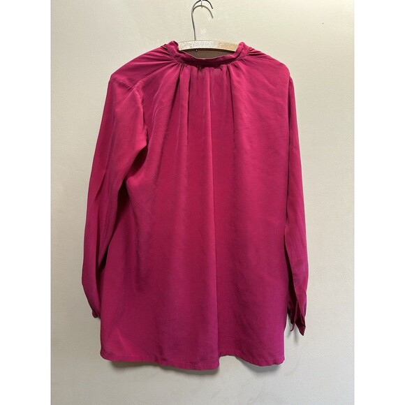 Vintage The Silk Farm 100% Silk Pink Long Sleeve Blouse‎ Size Large Office Work - Picture 3 of 7